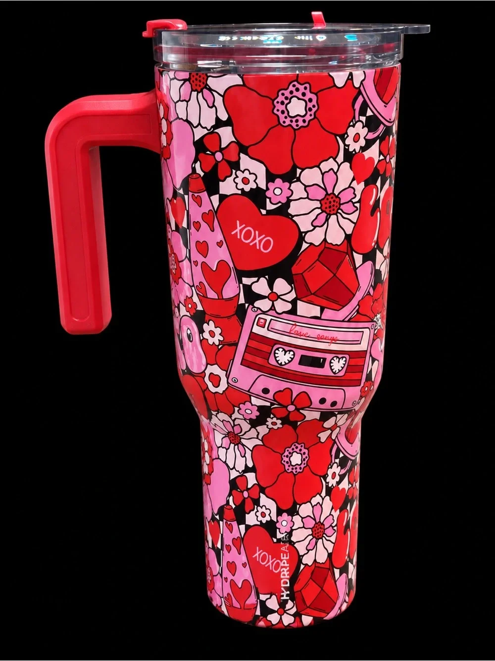 HydraPeak 40oz Valentine Retro Candy Hearts Floral Tumbler - NEW